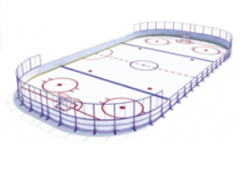Хоккейная коробка R-3м. защитная сетка Н-1500мм за воротами стеклопластик